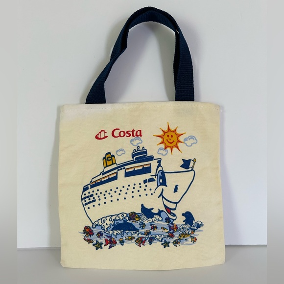 🆓 - Vintage Costa Mini Canvas Cruise Small Tote Bag - Free With Purchase - Picture 6 of 16